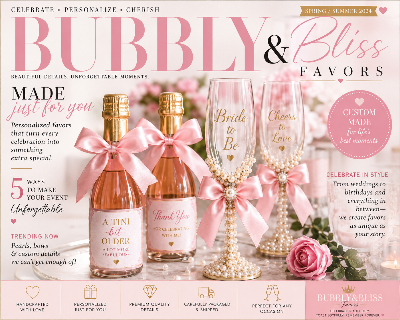 Welcome to Bubbly & Bliss Favors: Where Every Celebration Begins with a Personal Touch