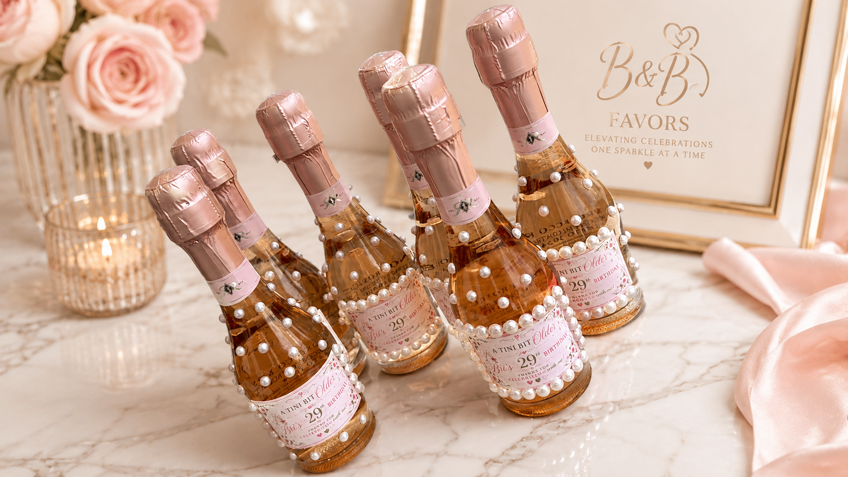 Luxury Personalized Mini Champagne Bottle Favors